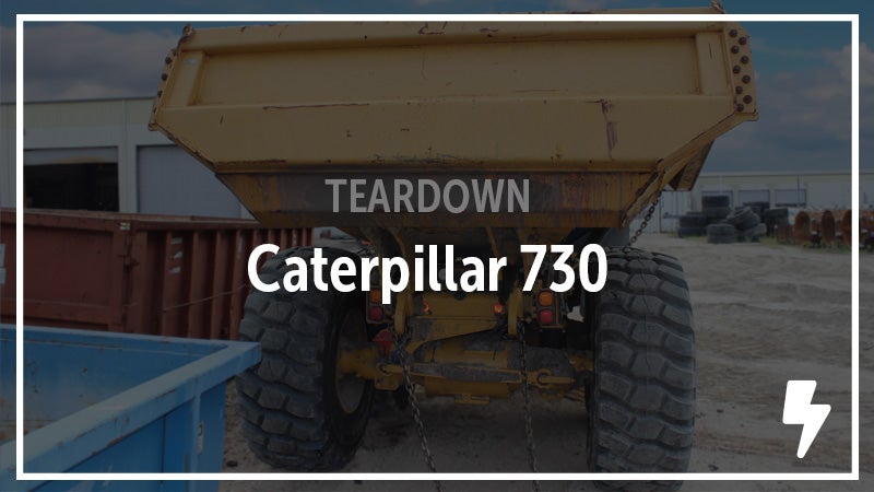 Salvaged Caterpillar 730 Articulated Truck. See the Parts.