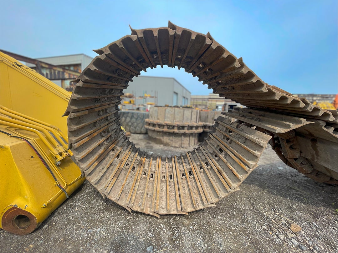 tracks visible through a ring of tracks